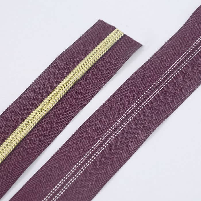 Silver & Gold Teeth Nylon Zipper